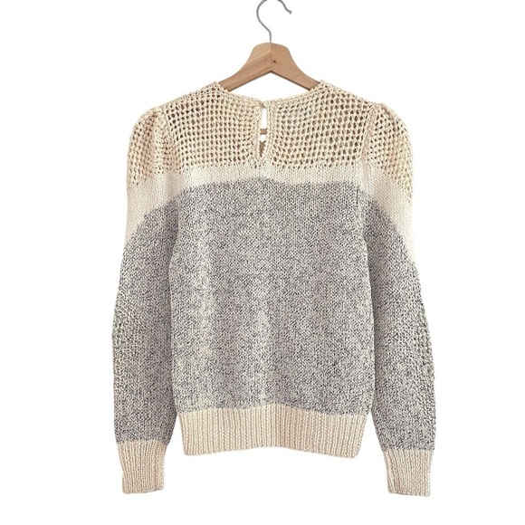 Vintage Ann Katrine Wool Angora Blend Mixed Knit Embellished Sweater 4 XS-Small - Picture 2 of 11